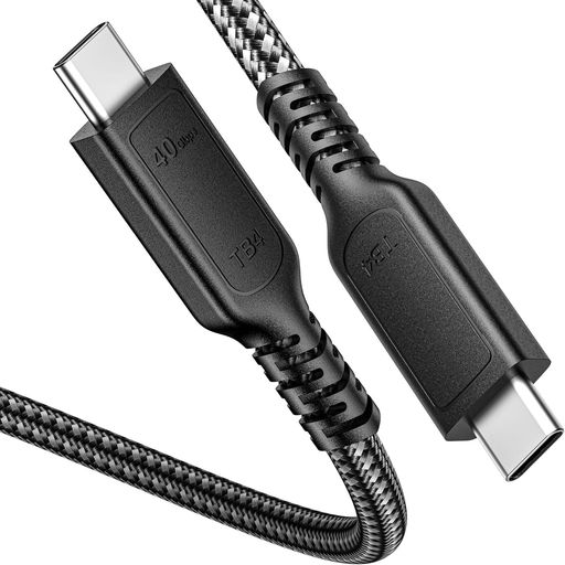 ConnBull Thunderbolt 4ケーブル USB C 高速データ転送 1.8m、40Gbps 8K@60Hz ビデオ 240W急速充电、Thunderbolt 3/ USB 4と下位互換 iPhone 15 MacBook Pro Air