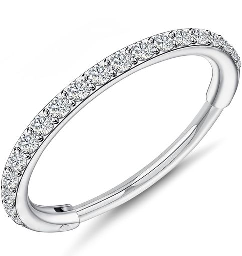 [ORAZIO]ボディピアス鼻ピアス16g18g20g軟骨ピアス鼻リング耳鼻唇ノストリル軟骨ピアスジルコニアおしゃれチタンピアス金属アレルギー対応6mm8mm10mm(シルバー-20g/8mm)