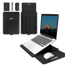MokaZii3in1ノートパソコン用スリーブ15-15.6インチMacBookAir15/Pro15/MacBookPro16/Surface/Lenovo/HPレザーケースLaptop対応スタンド機能マウスパッド付き