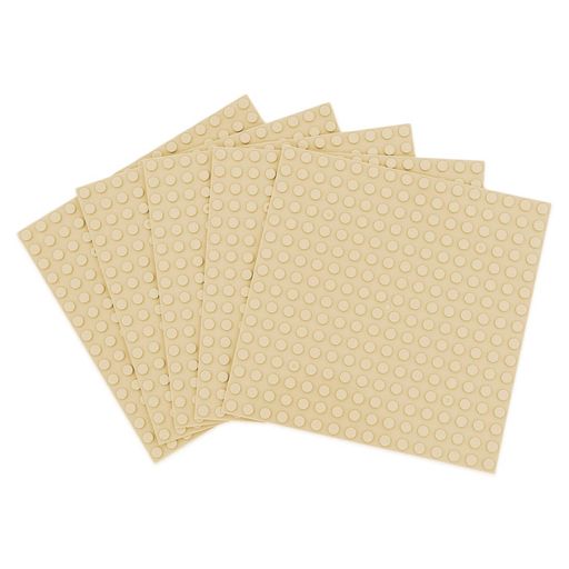 INIBUD基礎板ブロックプレートクラシック互換性16x16ポッチ収納しやし5枚セット(ベージュ)