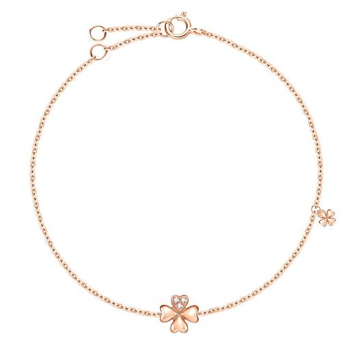 FANCIMEダイヤモンドK18ピンクゴールドブレスレットレディースラボグロウンダイヤモンド四つ葉クローバーアクセサリー誕生日記念日ホワイトディー母の日プレゼン...