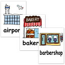 フラッシュカード【建物・街】■A5サイズ■ 英語カード.COM FLASHCARDS ENGLISH WORD CARDS (BUILDINGS) ■A5 SI...