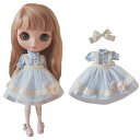 rakulifeyブライス服ワンピースネオブライス衣装セット3点セット(ライトブルー)