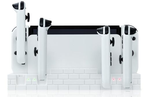 アンサーSwitch有機ELモデルドック用ジョイコンさすだけ充電【ブロックオブジェ調/ディスプレイ/ジョイコン4個同時充電/ドックに挿すだけ簡単接続/ゲームソフト最大8個収納可能】