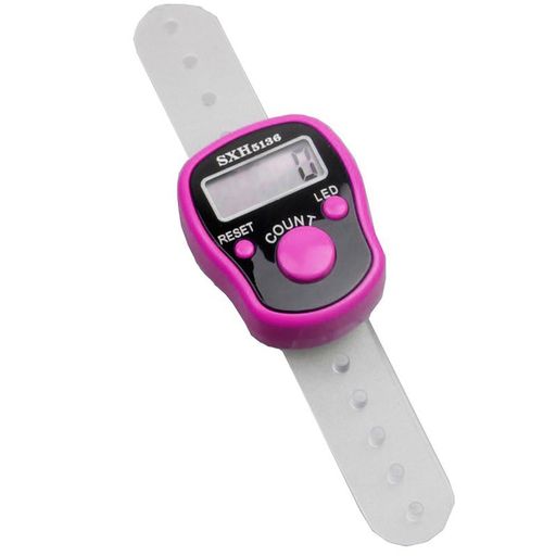 LOYELEY指カウンター5桁小型数取り器指用数取器計数器フィンガーカウントチラシ体操交通量人数デジタルカウンター電池付き(ローズピンク)