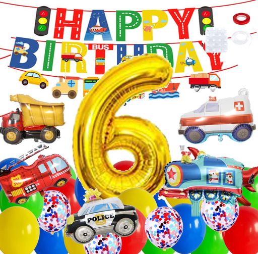 誕生日飾り付けバルーン数字バルーン男の子誕生日バルーン車バースデー飾り風船HappyBirthday装飾パー..