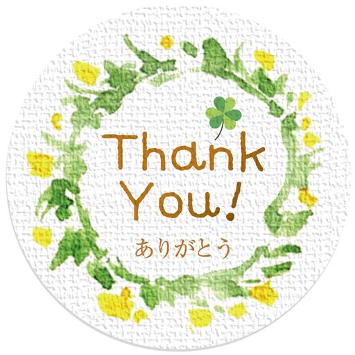 ギフトシールラッピング封印シールサンキューThankYou!直径3.2cm100枚日本製
