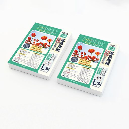 相紙尺寸 - ピカポカ写真用紙両面印刷l判200枚インクジェット厚手光沢紙写真プリント用紙(PJP3RYB200DG)
