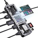 DOCKCASE10-IN-1USBCハブスケルトン設計、4K@60HZHDMI&DP、GIGABITETHERNET、USB-CとUSB-A10GBPSデータポート搭載、100WPD急速充電、UHS-IITF/SDスロット(2)