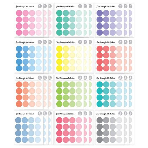 ��Υ饤���߷����ƥå����������롼�ɥåȥ��⡼�륵����SeethroughDotStickerSmallSize12Set-�������꡼���ꡢ�͡��ʿ��α߷����ƥå���