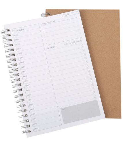 ChocopleToDoリストスケジュール一日時間管理ノートdaylyB6サイズ2冊セット(表紙クラフト厚紙)