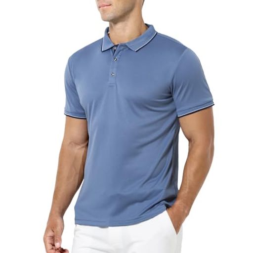 [CaseyKevin]ポロシャツメンズ半袖速乾襟付きシャツドライ無地ゴルフトップスビジネスストレッチtシャ..