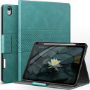 AUAUAIPADAIR13インチケース(M3/M2)2025/2024専用ペン収納PENCILPRO/USB-C完全対応PUレザー耐衝撃ひび割れ防止オートスリープ/ウェーク&スタンド機能付き手帳型カバー(GREEN)