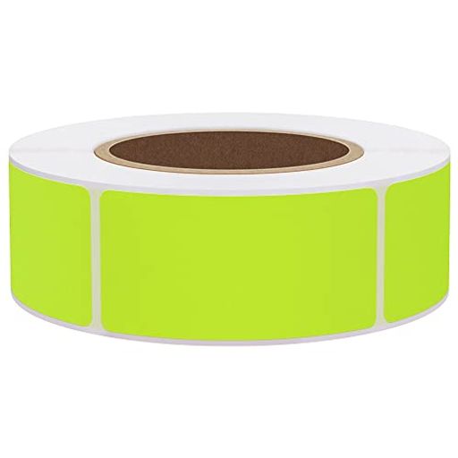 Hybskカラーラベル500枚インデックスシール蛍光シールイエロー四角25x50mm引越食品容器用キッチンオフ..
