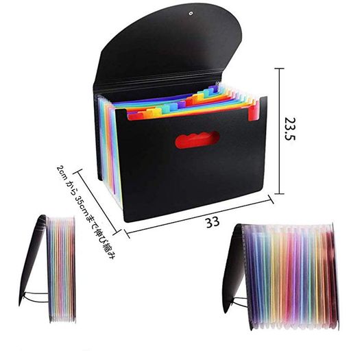 ドキュメントスタンドA413ポケットファイルボックス書類ケース収納ボックス整理自立型(カラー)