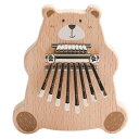 EsiFareカリンバ親指ピアノ8キー可愛いクマミニ指ピアノ音楽おもちゃ木製親指ピアノ面興味深い指打楽器カリンバ入門楽器操作簡単演奏やすい幼児子供大人初心者向け誕生日、クリスマス…
