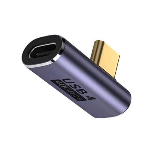 CY40GbpsUSB4TypeCオス-メスロープロファイル直角100W電源データ8KビデオアダプターUSB4.0用