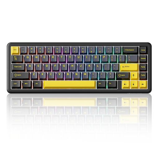 ATTACKSHARKX65HEラピッドトリガーキーボード、磁気軸、65%有線ゲーミングキーボード、0.01MMRT精度、0.125MSレイテンシー、8Kポーリングレート、0デッドゾーン、SNAPTAP、128Kスキャンレート、QMK