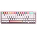 YUNZIIB6865%ワイヤレスメカニカルキーボードゲーミングキーボードBT5.0/2.4GHZ/有線ホットスワップ対応ガスケットキーボードRGBバックライトWIN/MAC用技適認証取得(ピンクココアクリームV2スイ…
