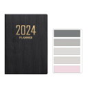 Getraysミニ2024デイリープランナー、PUテクスチャ120ページ2024年週間計画手帳予定日記帳、A7ポケットカレンダーノートブックメモと索引タブ粘性メモマーク(ブラック)