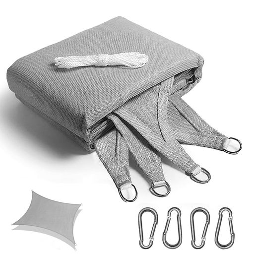 JIANLEI日除けシェード屋外グレー遮光ネット四角形3M*3M花壇日よけ植物シェード庭廊下ベランダ園芸サン..