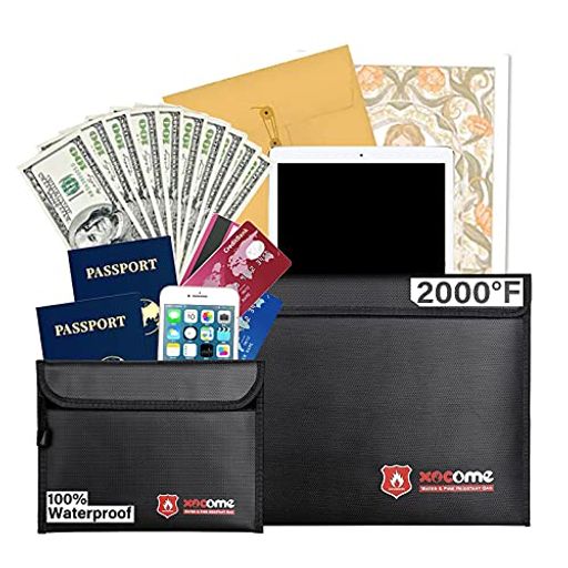 耐火バッグ書類保管ケース財産収納ケースタブレット収納可能金庫耐火バッグ防水防爆防炎難燃加工集金袋..