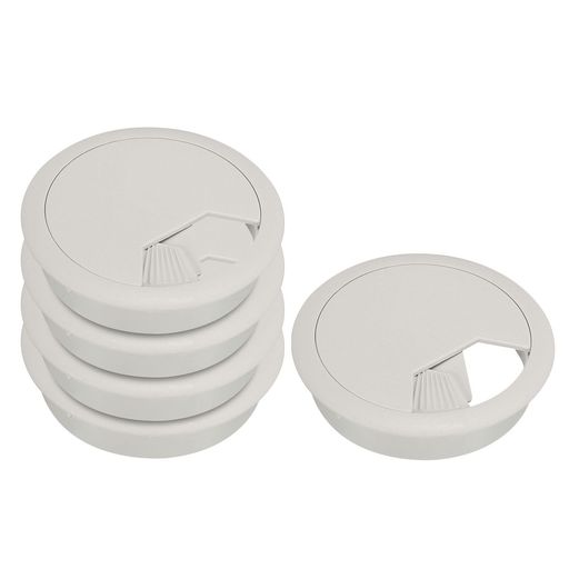 YOKIVE5個デスク穴カバー配線穴キャップ穴キャップコート直通軌道プラスチック家庭日常オフィス用60mmグレー