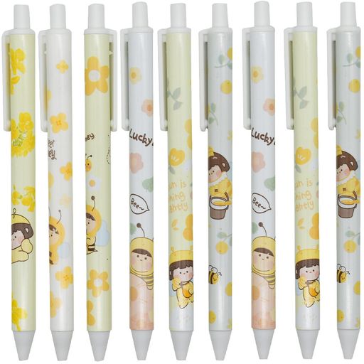 Maydahuiかわいい動物ミツバチ花ボールペン12本セット0.5mm黒インクおしゃれ蜂ノック式ジェルボールペン可愛い文房具学生ギフト Maydahuiかわいい動物ミツバチ花ボールペン12本セット0.5mm黒インクおしゃれ蜂ノック式ジェルボールペン可愛い文房具学生ギフト