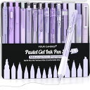 FourCandiesジェルボールペンセット可愛いノート型ゲルペン0.5mm12本ボールペン&2本蛍光ペン速乾性インクかきやすい学校ノート筆記メモ学生文房具に最...
