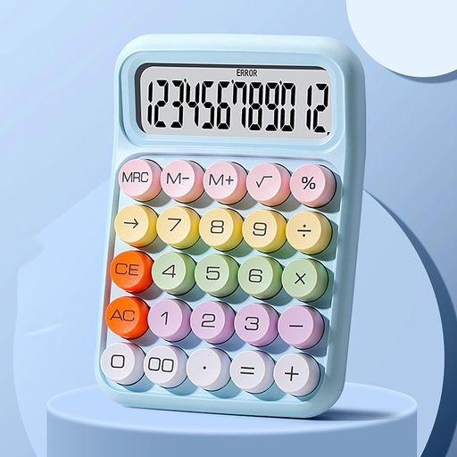 allbeschoi電卓かわいい12桁計算機おしゃれ大型LCDディスプレイ計算機持ち運び便利滑り止め丸ボタン人間工学設計オフィス家庭学校用(スカイブルー) allbeschoi電卓かわいい12桁計算機おしゃれ大型LCDディスプレイ計算機持ち運び便利滑り止め丸ボタン人間工学設計オフィス家庭学校用(スカイブルー)