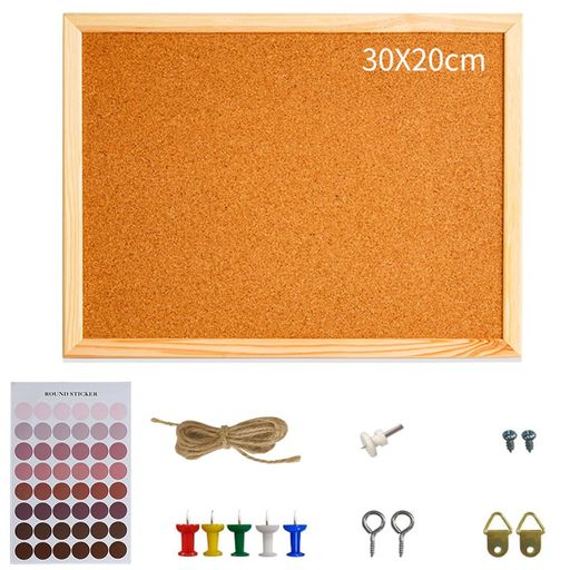 コルクボード壁掛け1セット掲示板軽量木製20x30cm多機能コルクボードポスター写真地図装飾部屋カレンダ..
