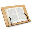 Navarisタブレットスタンドタブレットホルダーブックスタンド書見台-読書台折りたたみ可能高さ調整台-ブックストッパー付き33x24cm竹製
