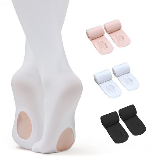 バレエタイツ穴あきバレエ用品伸縮性丈夫で破れにくい子供~大人用発表会入園式入学式結婚式(3色4サイズ..