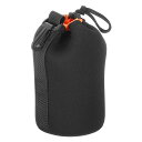 PATIKILカメラレンズバッグ3.9インチ内径x7.1インチ高さドローストリングレンズポーチ厚い保護用ネオプレン素材デジタル一眼レフカメラレンズ用レンズケース水やコーヒーカップ用黒オレ…