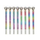 Maydahuiおしゃれレインボーダイヤモンドボールペン0.5mm黒12本かわいいカラフル虹ダイヤジェルボールペンかきやすい可愛い文房具プレゼント