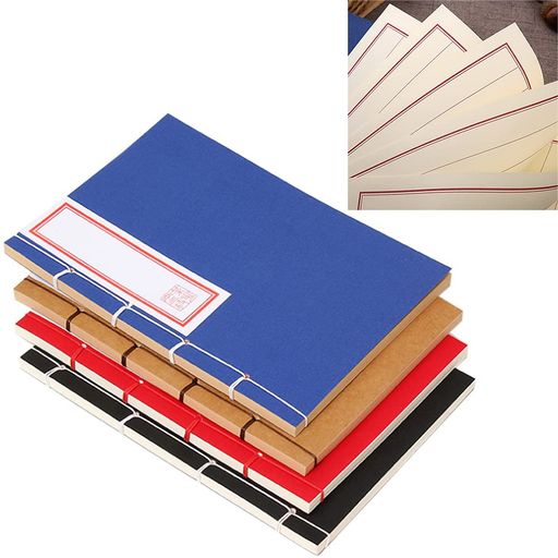 [FUPUTWO] ノート 和綴じ本 A5 縦書き 自由帳 日記帳 俳句帳 120ページ 4冊セット (ドーリング紙)