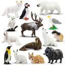 TOYMANY14PCSミニ動物フィギュア北極動物フィギュアセット北極圏リアルな動物模型ミニモデル人気動物おもちゃ玩具誕生日プレゼント飾り物クリスマス新年コレク...