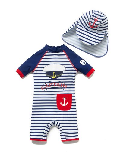 BONVERANO水着ラッシュガードワンピースUPF50+UVカット半袖ベビー男の子(Captain3-6Months) BONVERANO水着ラッシュガードワンピースUPF50+UVカット半袖ベビー男の子(Captain3-6Months)