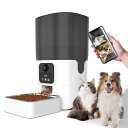 SNOWON自動給餌器カメラ付き猫中小型犬用1080Pビデオ+タイマー機能音声録音6L容量手動給餌自動餌やり機ステンレス皿操作簡単お手入れ簡単1日20食最大日本語説明書ホワイト