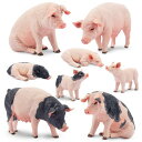 TOYMANY8PCS農場動物フィギュアブタフィギュアセット動物フィギュア豚モデル親子リアルな動物模型人気動物おもちゃ玩具誕生日プレゼントクリスマス新年飾り物コ...