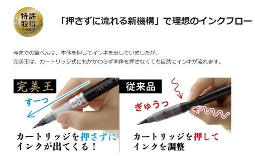 くれ竹美文字直液式筆ぺん完美王極細・中字・太字3本セット