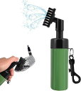 ゴルフクラブブラシ洗浄キット、押出水瓶とフック付きゴルフ溝洗浄剤、ゴルフクラブバッグ付属品飲用水機洗浄剤ブラック携帯用(グリーン)