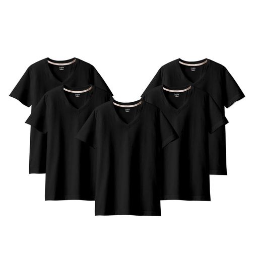 [Daycloth]TシャツメンズVネック半袖綿100%5枚組肌着メンズインナーシャツセット防菌防臭クセになる肌触り無地Tシャツ春夏秋冬服(ブラック4XL)