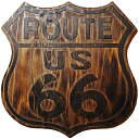 ビンテージ木製看板ルート66アメリカンウッドサインボード(BIG)