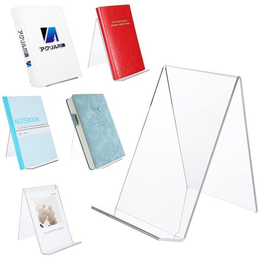 アクリル本舗ブックスタンド卓上アクリルスタンドディスプレイスタンド6個セットレコードスタンド本立て倒れないおしゃれ(クリア)