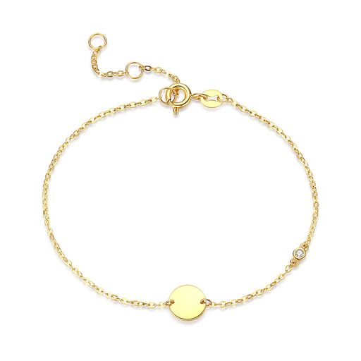 FANCIMEブレスレットレディースK18イエローゴールドラボグロウンダイヤモンドディスクコイン人気アクセサリー母の日クリスマス誕生日記念日プレゼントギフトラッ...