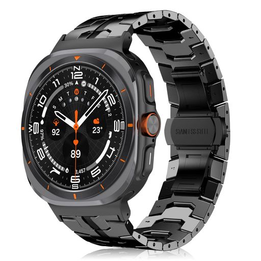 [SHINKIN] バンド 金属 高級ステンレスバンド SAMSUNG GALAXY WATCH ULTRA 対応 サイバーパンク風柄 交換用バンド 交換ベルト 交換バンド 時計バンド ストラップ 替えバンド 交換ベルト 防錆 耐久性のある ビジネス風(2)