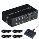 ELEVIEWKVMスイッチ4KHDMIUSB切替器4ポート(PC4台用)4K@60HzHDMI2.0HDCP2.2キーボード/マウス/モニターを共有簡単接続ド...