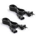 Varbmt高耐久電源ケーブル定格10A-100V3ピン1.5m2本セットUL規格認定純銅芯軽量多重保護耐候性耐摩耗3ピンソケット(メス)2ピンプラグ(オス)安...