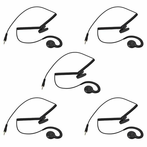 YNIBST アイコム対応 インカムイヤホン 無線機イヤホン 耳を塞がず 開放型 耳掛け式 Φ2.5オプション用 1ピンプラグ SP-26 SP-28に互換 5点セット